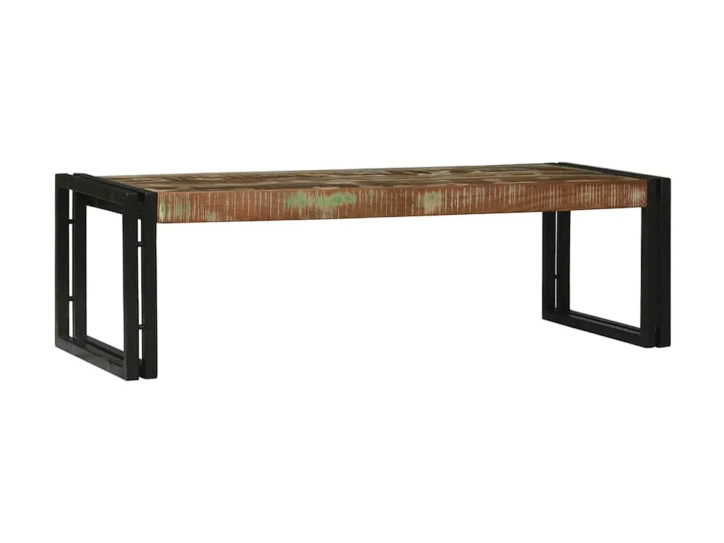 Conjunto de Mesas de centro | Mesa de apoio | Mesa de café 2 Peças Multicolor Madeira recuperada maciça