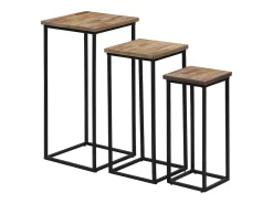 Conjunto de mesas para plantas 3 pcs teca recuperada PT438136