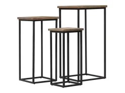 Conjunto de mesas para plantas 3 pcs teca recuperada PT438136