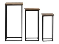 Conjunto de mesas para plantas 3 pcs teca recuperada PT438136
