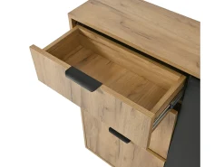 Conjunto de mobiliário para hall de entrada com 4 peças - Cor: madeira e preto