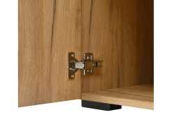 Conjunto de mobiliário para hall de entrada com 4 peças - Cor: madeira e preto