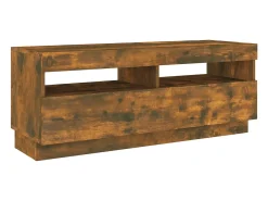 Conjunto de móveis armário aparador TV televisão sala quarto sala com luzes LED 3 peças carvalho fumê marrom 02_0025342