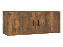 Conjunto de móveis armário aparador TV televisão sala de estar quarto sala de estar 8 peças carvalho defumado madeira projetada marrom 02_0025292