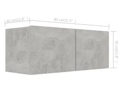 Conjunto de móveis armário aparador tv televisão sala de estar quarto 6 peças madeira projetada cinza 02_0025033