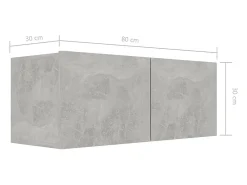 Conjunto de móveis armário buffet TV televisão sala de estar quarto sala de estar 7 peças madeira projetada cinza 02_0025168