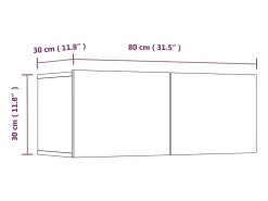 Conjunto de móveis de 4 peças incluindo guarda-roupa aparador móvel para TV sala de estar/quarto sofá carvalho defumado madeira industrializada marrom 02_0024796