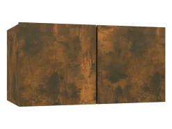 Conjunto de móveis de 5 peças incluindo guarda-roupa aparador rack para TV sala de estar/quarto sofá carvalho defumado madeira industrializada marrom 02_0024965