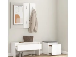 Conjunto de móveis de corredor derivados de madeira branco PT305519