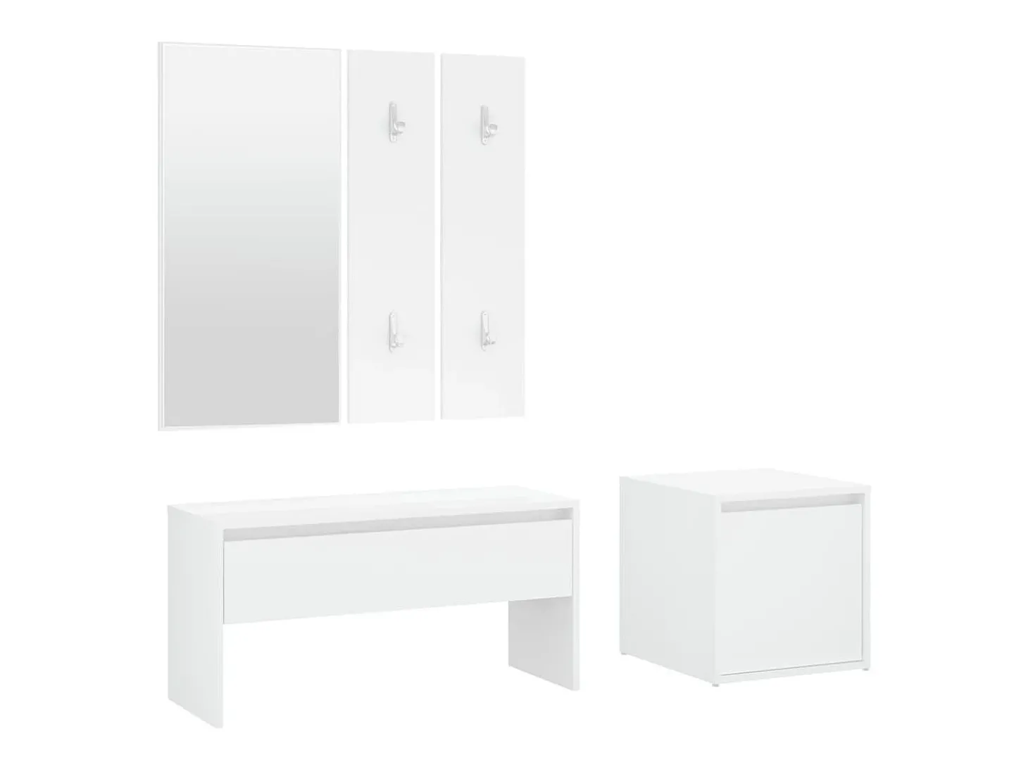 Conjunto de móveis de corredor derivados de madeira branco PT305519