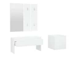 Conjunto de móveis de corredor derivados de madeira branco PT300631