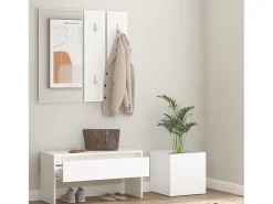 Conjunto de móveis de corredor derivados de madeira branco PT300631
