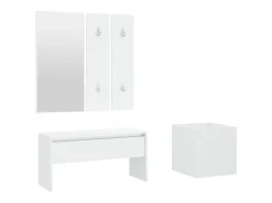 Conjunto de móveis de corredor derivados de madeira branco PT300631