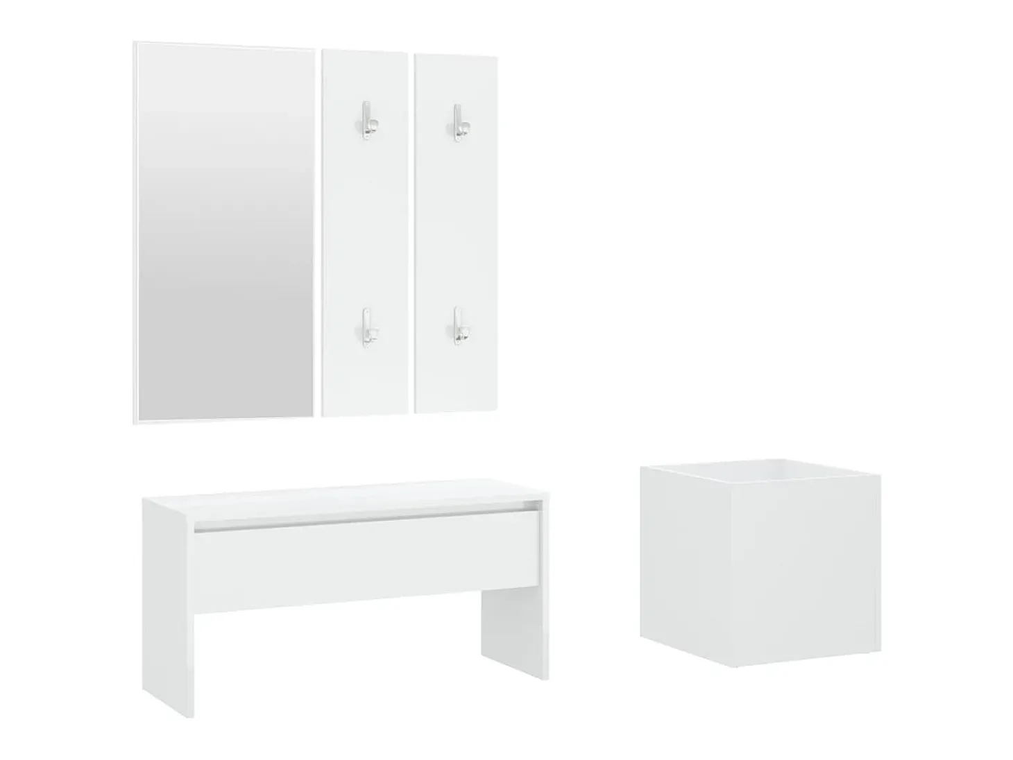 Conjunto de móveis de corredor derivados de madeira branco PT300631