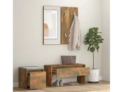 Conjunto de móveis de corredor derivados de madeira fumado PT124398
