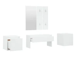 Conjunto de móveis de corredor derivados de madeira branco PT126337