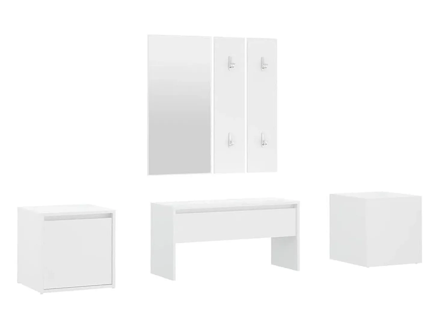 Conjunto de móveis de corredor derivados de madeira branco PT126337