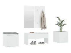 Conjunto de móveis de corredor derivados de madeira branco PT126337