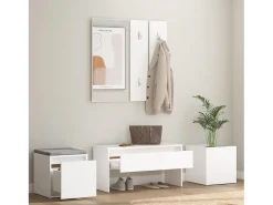Conjunto de móveis de corredor derivados de madeira branco PT126337