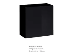 Conjunto de móveis de design para sala de estar SWITCH VI. Cores carvalho e preto com acabamento em carvalho fresado e preto brilhante.