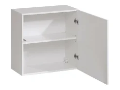 Conjunto de móveis de sala de estar design SWITCH IV. Cores branco e carvalho. Acabamentos em carvalho fresado e branco brilhante.