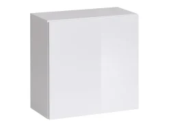 Conjunto de móveis de sala de estar design SWITCH VI. Cores em carvalho e branco com acabamento em carvalho com efeito fresado e branco brilhante.