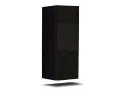 Conjunto de móveis de sala de estar pretos suspensos coleção CEPTO XXII. 273cm, 10 móveis, leds, modulares.