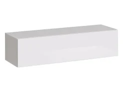 Conjunto de móveis de sala de estar design coleção SWITCH VII, cor branca e carvalho com acabamentos fresados.