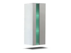 Conjunto de móveis de sala de estar brancos suspensos coleção CEPTO XXIV. 240cm, 8 móveis, leds, modulares.