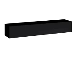 Conjunto de móveis de sala de estar SWITCH V, cores carvalho e preto com acabamentos em carvalho fresado e preto brilhante.