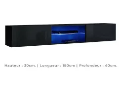 Conjunto de móveis de sala de estar estilo industrial SWITCH M4. Cor preta.