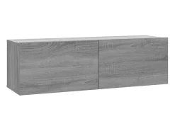 Conjunto de móveis incluindo guarda-roupa aparador rack para TV para sala de estar quarto sala de TV estante madeira engenheirada Sonoma cinza 02_0025381