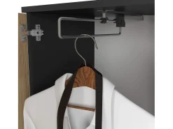 Conjunto de Móveis para Hall de Entrada ENTRO Preto/Carvalho Artisan