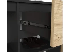 Conjunto de Móveis para Hall de Entrada ENTRO Preto/Carvalho Artisan