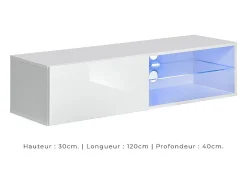Conjunto de móveis para sala de estar SWITCH XXIV, design em cores branco e preto.