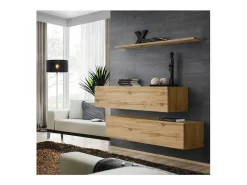 Conjunto de móveis para sala de estar SWITCH SBII design, cor carvalho Wotan.