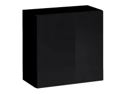 Conjunto de móveis para sala de estar SWITCH V, na cor preto e carvalho. Acabamentos em preto brilhante e carvalho fresado.