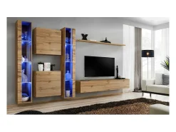 Conjunto de móveis para sala de estar SWITCH XVI design, cor carvalho Wotan.