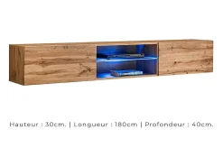 Conjunto de móveis para sala de estar SWITCH XXII design, nas cores preto e carvalho.