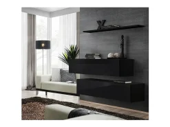 Conjunto de móveis para sala de estar SWITCH SBII, cor preto brilhante.
