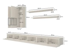 Conjunto de móveis para sala RAMOS – Bege claro – Design contemporâneo sem LED