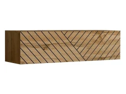 Conjunto de móveis para sala de estar SWITCH V, na cor carvalho wotan com acabamentos fresados.