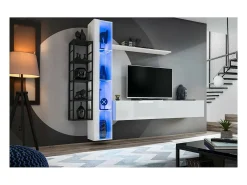 Conjunto de móveis para sala de estar estilo industrial SWITCH M7. Cor branca.