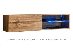 Conjunto de móveis para sala de estar SWITCH XXIV, design em carvalho e preto.