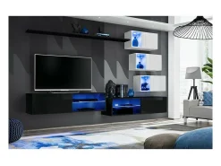 Conjunto de móveis para sala de estar SWITCH XXIV, design preto e branco.