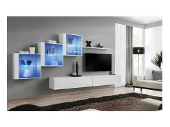 Conjunto de móveis para sala de estar SWITCH XX design, na cor branca brilhante.