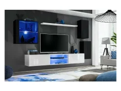 Conjunto de móveis para sala de estar SWITCH XXIII, design preto e branco