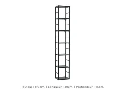 Conjunto de móveis para sala de estar estilo industrial SWITCH M6. Cor carvalho.