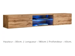 Conjunto de móveis para sala de estar estilo industrial SWITCH M6. Cor carvalho.