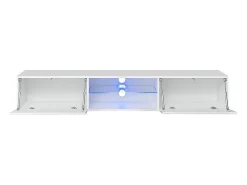 Conjunto de móveis para sala de estar SWITCH XXII, design, nas cores branco e carvalho.